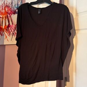 Black H&M Extra Small Business Casual Flowly Short  Sleeve Blouse